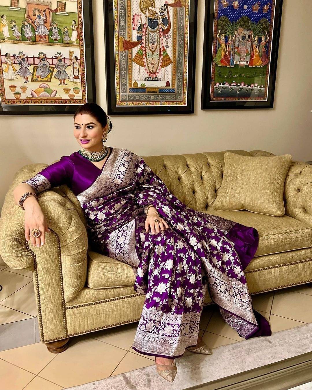     			Vastukala Silk Woven Saree With Unstitched Blouse Piece ( Purple )