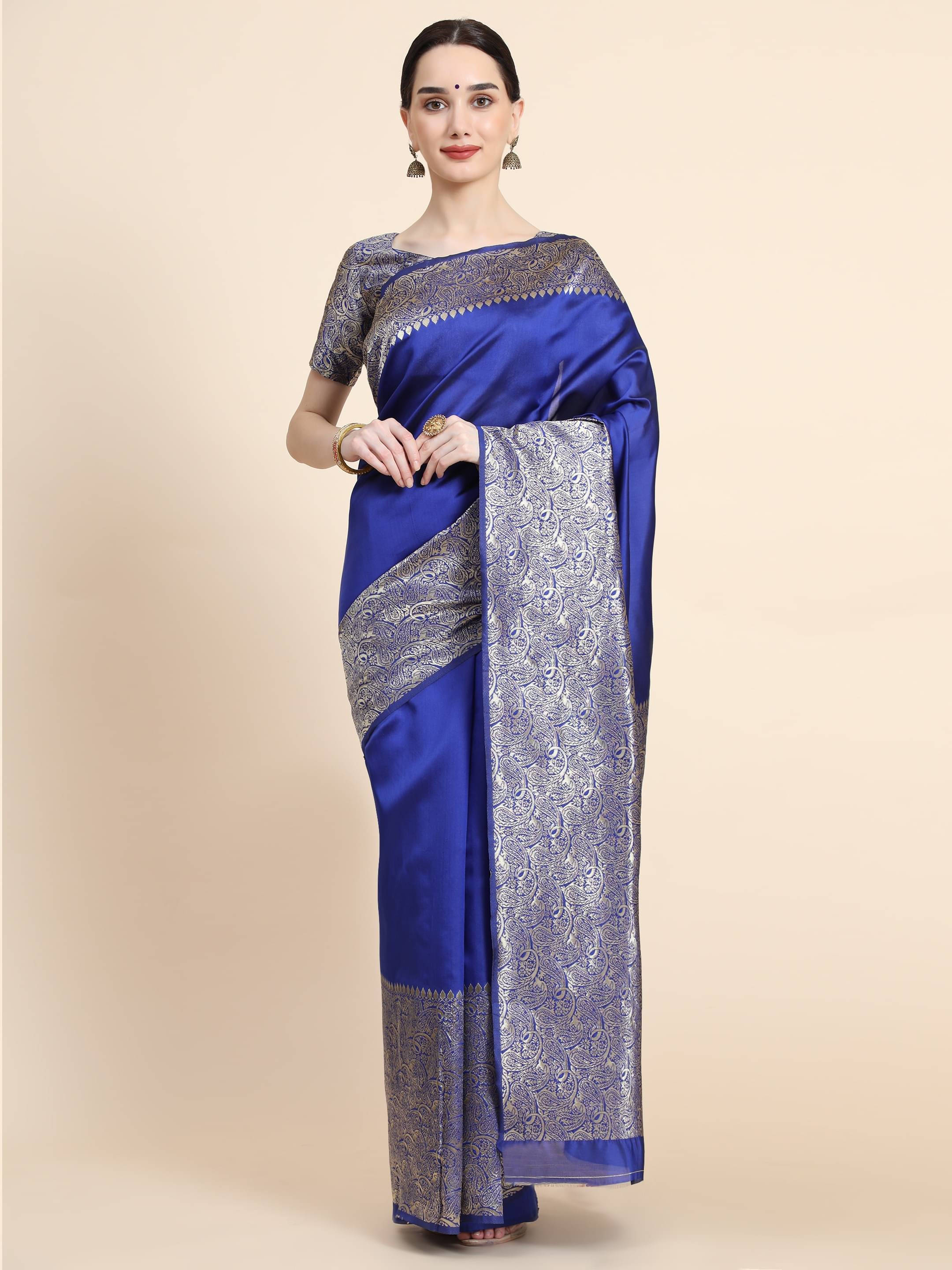 Vastukala Silk Woven Saree With Unstitched Blouse Piece ( Light Blue ) Vastukala Silk Woven Saree With Unstitched Blouse Piece ( Light Blue )