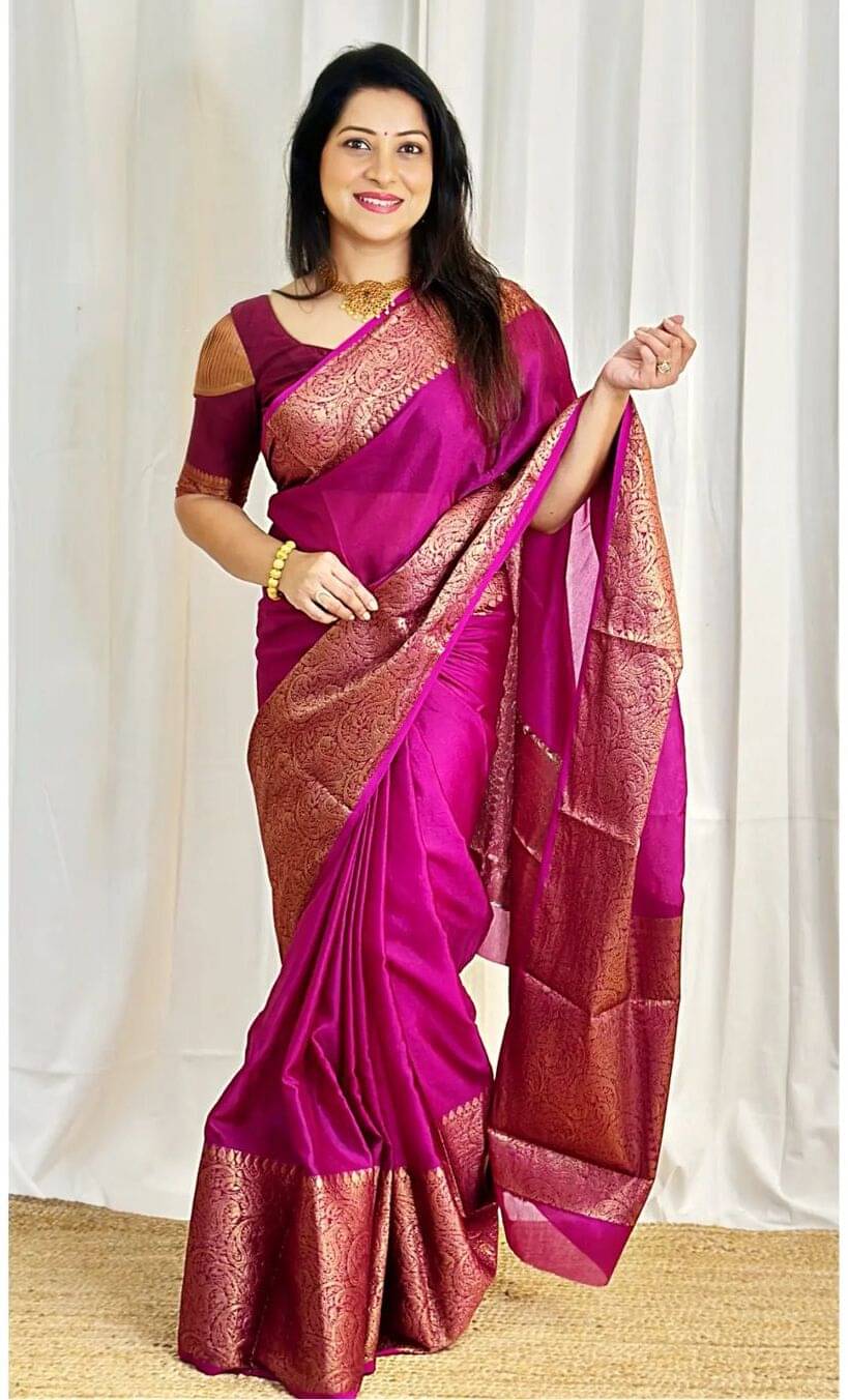 Vastukala Silk Woven Saree With Unstitched Blouse Piece ( Pink )     			Vastukala Silk Woven Saree With Unstitched Blouse Piece ( Pink )