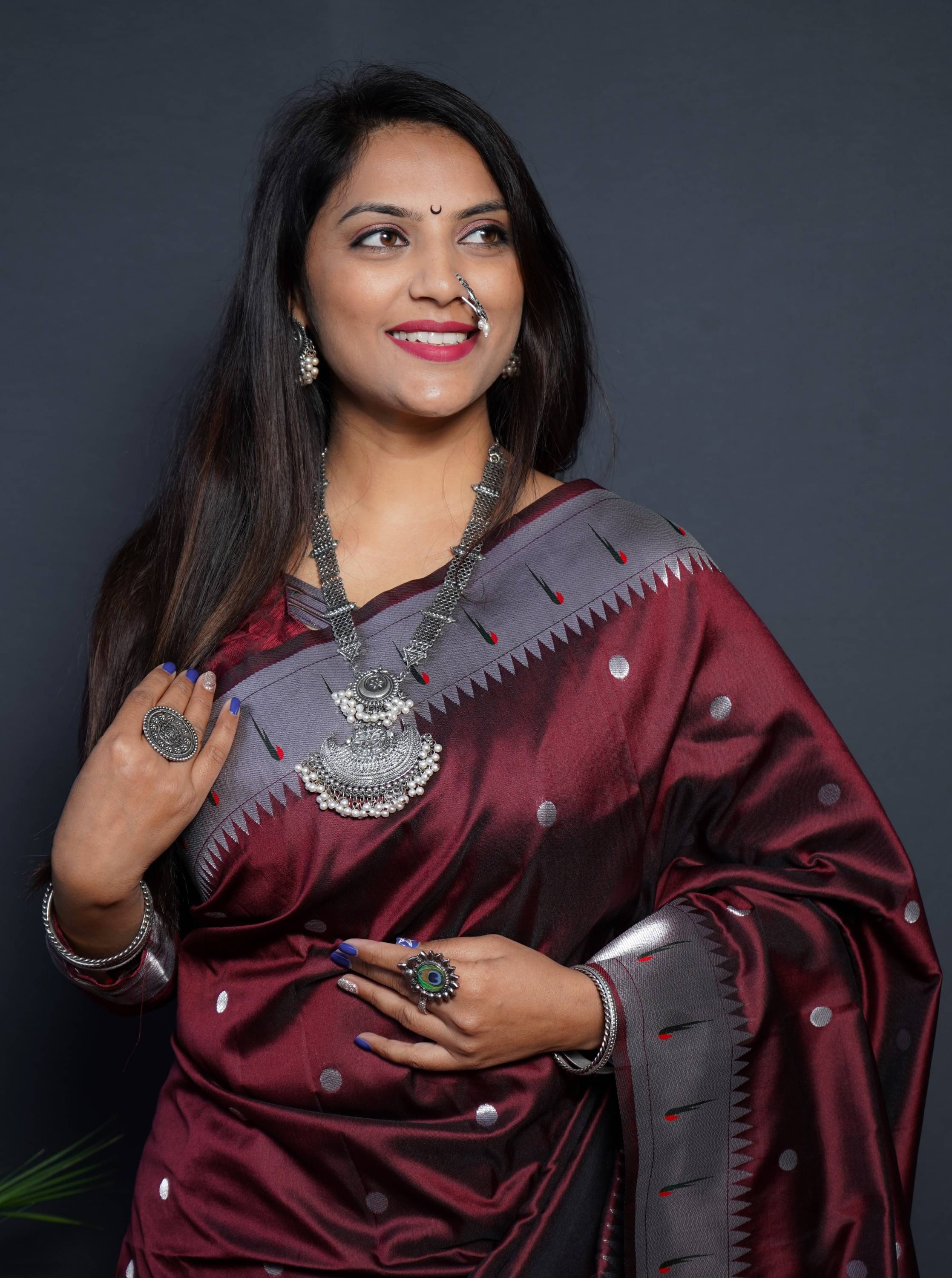 Vastukala Silk Woven Saree With Unstitched Blouse Piece ( Maroon )     			Vastukala Silk Woven Saree With Unstitched Blouse Piece ( Maroon )