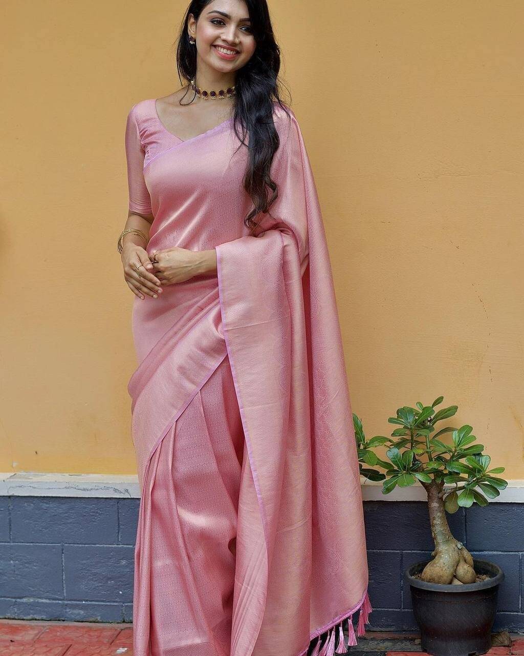     			Vastukala Silk Woven Saree With Unstitched Blouse Piece ( Pink )