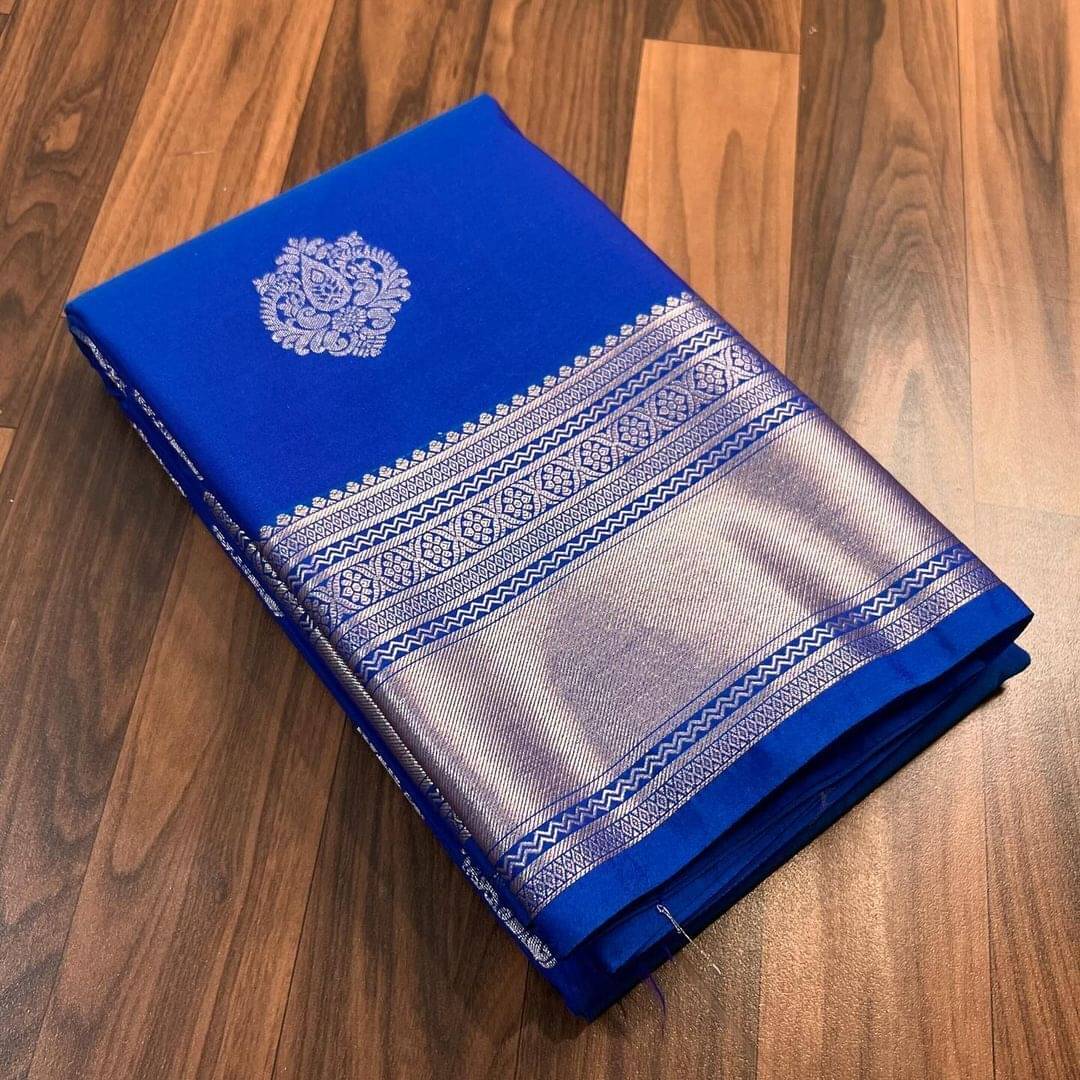 Vastukala Silk Woven Saree With Unstitched Blouse Piece ( Blue ) Vastukala Silk Woven Saree With Unstitched Blouse Piece ( Blue )