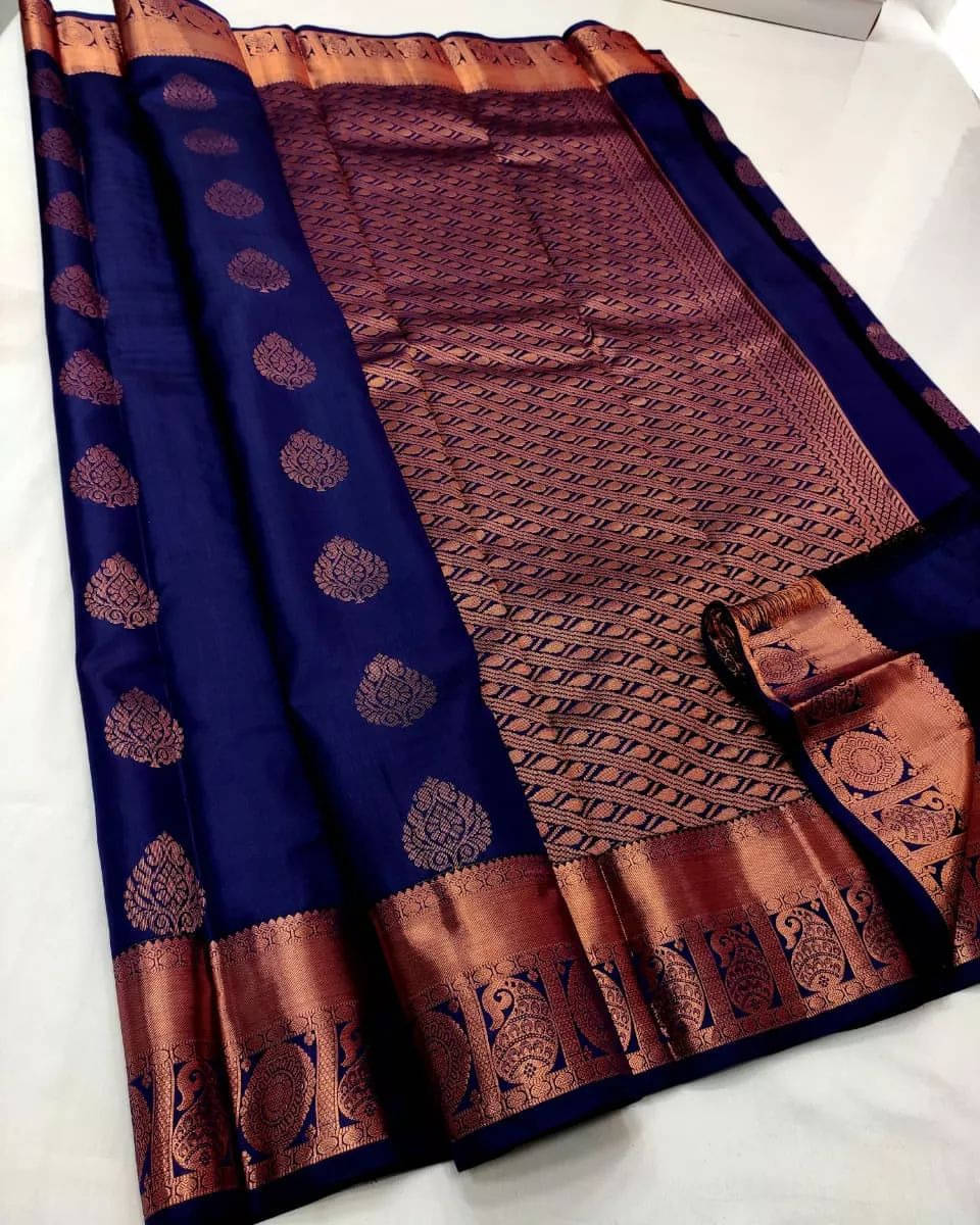     			Vastukala Silk Woven Saree With Unstitched Blouse Piece ( Blue )