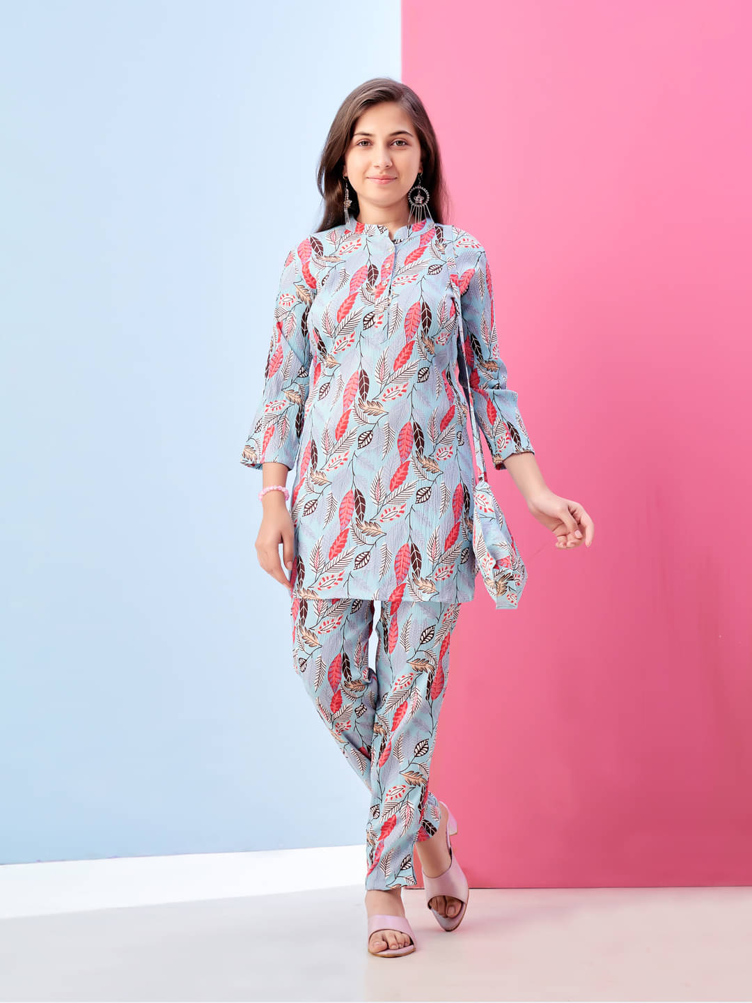     			Aarika Pack of 1 Girls Polyester Shirt & Pant ( Sky Blue )