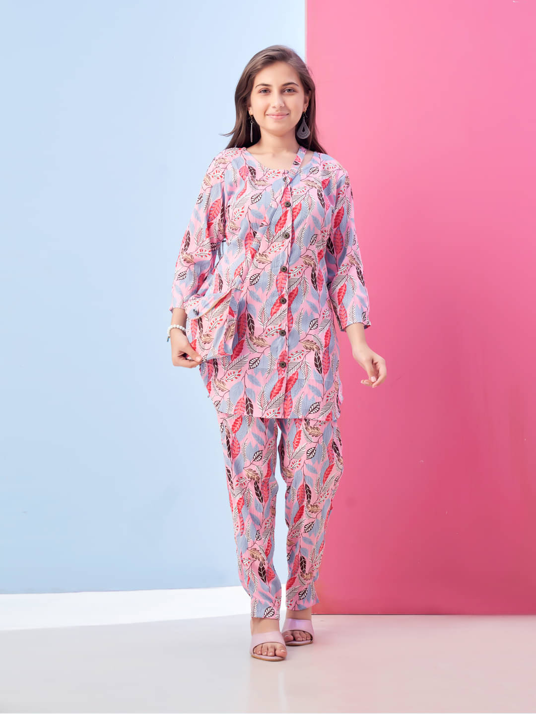     			Aarika Pack of 1 Girls Polyester Shirt & Pant ( Pink )