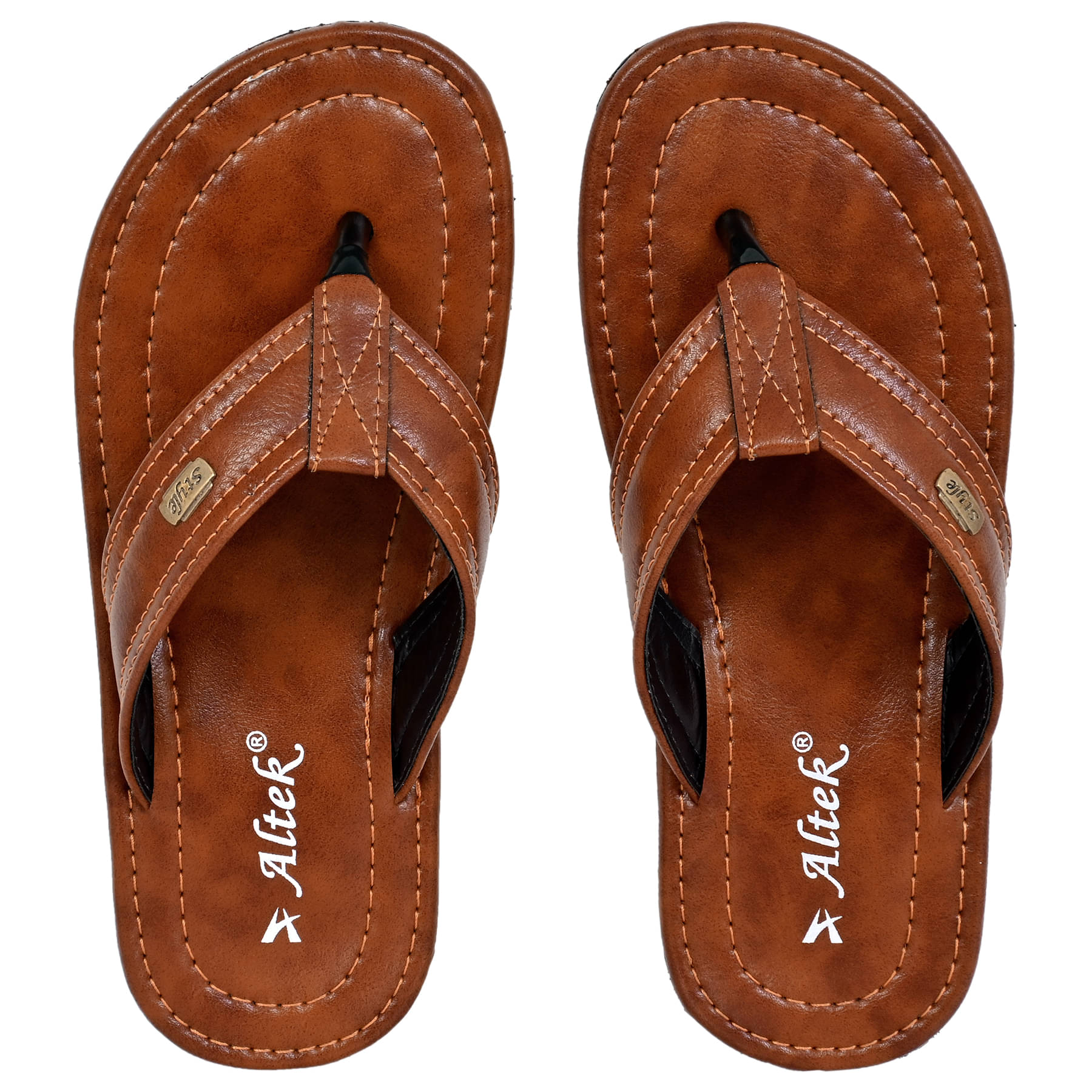     			Altek Tan Men's Thong Flip Flop