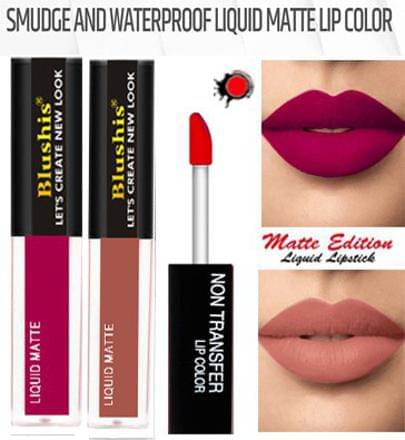 BLUSHIS Long Wear Multicolor Super Matte Hydrating Liquid Lipstick Combo (Pack of 2) BLUSHIS Long Wear Multicolor Super Matte Hydrating Liquid Lipstick Combo (Pack of 2)