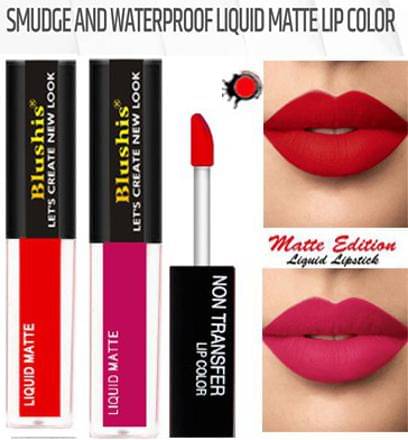     			BLUSHIS Long Lasting Multicolor Super Matte Hydrating Liquid Lipstick Combo (Pack of 2)