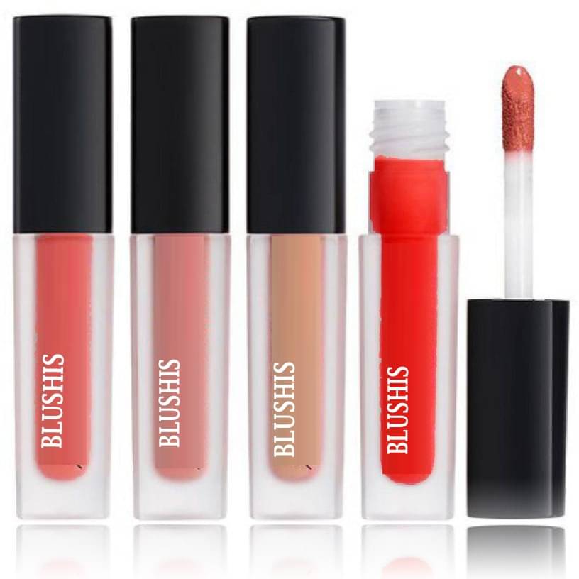     			BLUSHIS All Day Long Smudge Proof Multicolor Matte Finish Lipstick (Pack of 4 )