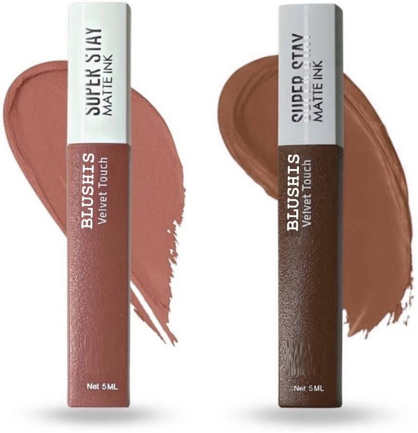     			BLUSHIS Velvet Touch Multicolour Matte Lipstick (Pack of 2)