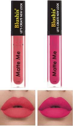 BLUSHIS Long Lasting Hydrating Pink Matte Liquid Lipstick (Pack of 2)