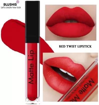     			BLUSHIS Super Stay Hydrating Red Matte Finish Liquid Lipstick