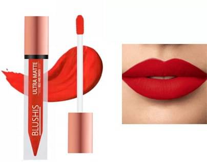     			BLUSHIS Super Stay Hydrating Red Matte Finish Liquid Lipstick