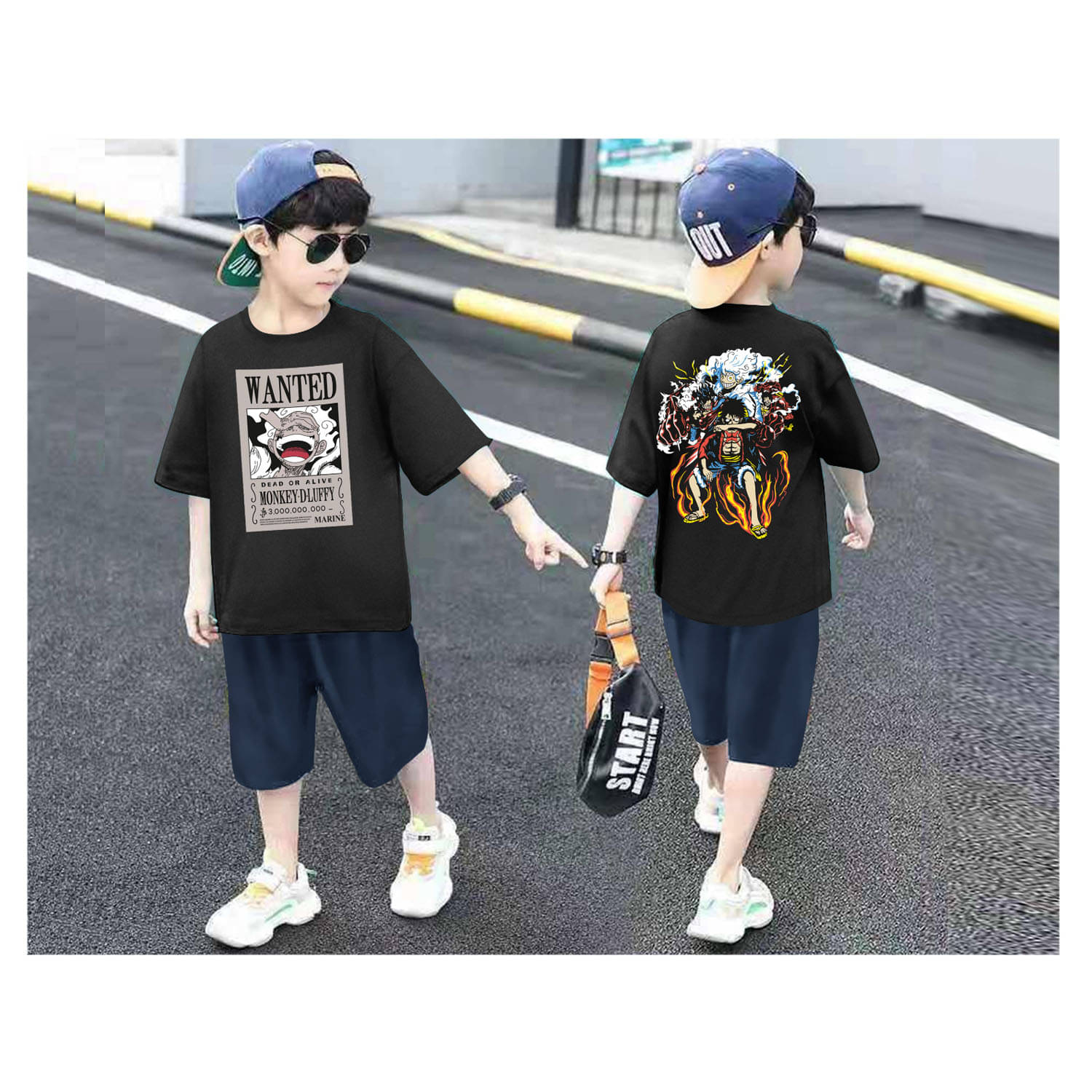     			Billyball Pack of 1 Boys Cotton Blend T-Shirt & Shorts Set ( Black )