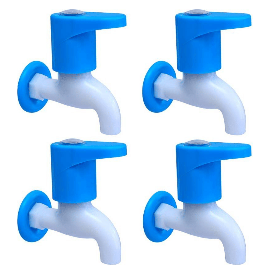 COSVIT Royal Blue PVC Bib Cock Tap - 4 PCS Plastic (ABS) Bathroom Tap (Bib Cock) COSVIT Royal Blue PVC Bib Cock Tap - 4 PCS Plastic (ABS) Bathroom Tap (Bib Cock)