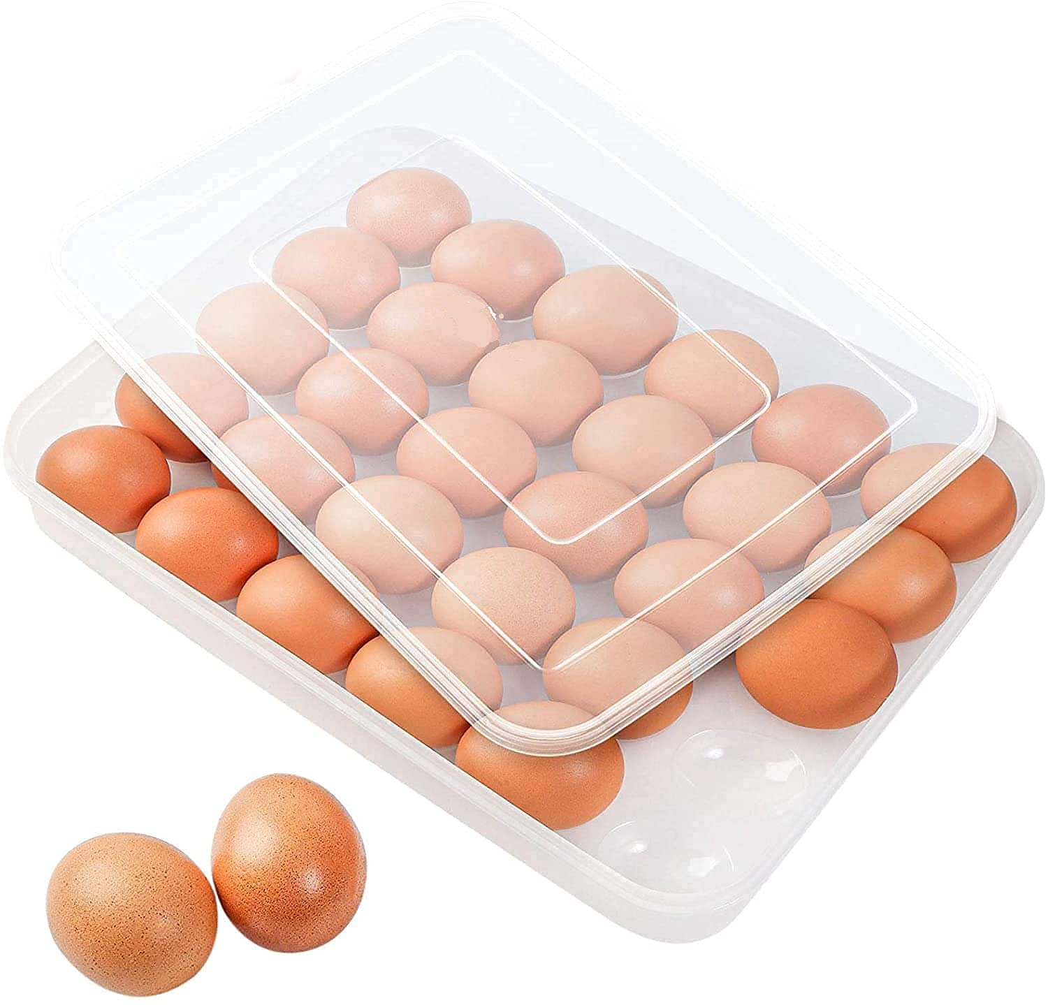 Eggs Storage Box Baskets Refrigerator Tray Stackable Plastic Containers For Kitchen Tools Items Size Of 24 Eggs (Pack Of 1) - Rectangular, Multicolor Eggs Storage Box Baskets Refrigerator Tray Stackable Plastic Containers For Kitchen Tools Items Size Of 24 Eggs (Pack Of 1) - Rectangular, Multicolor