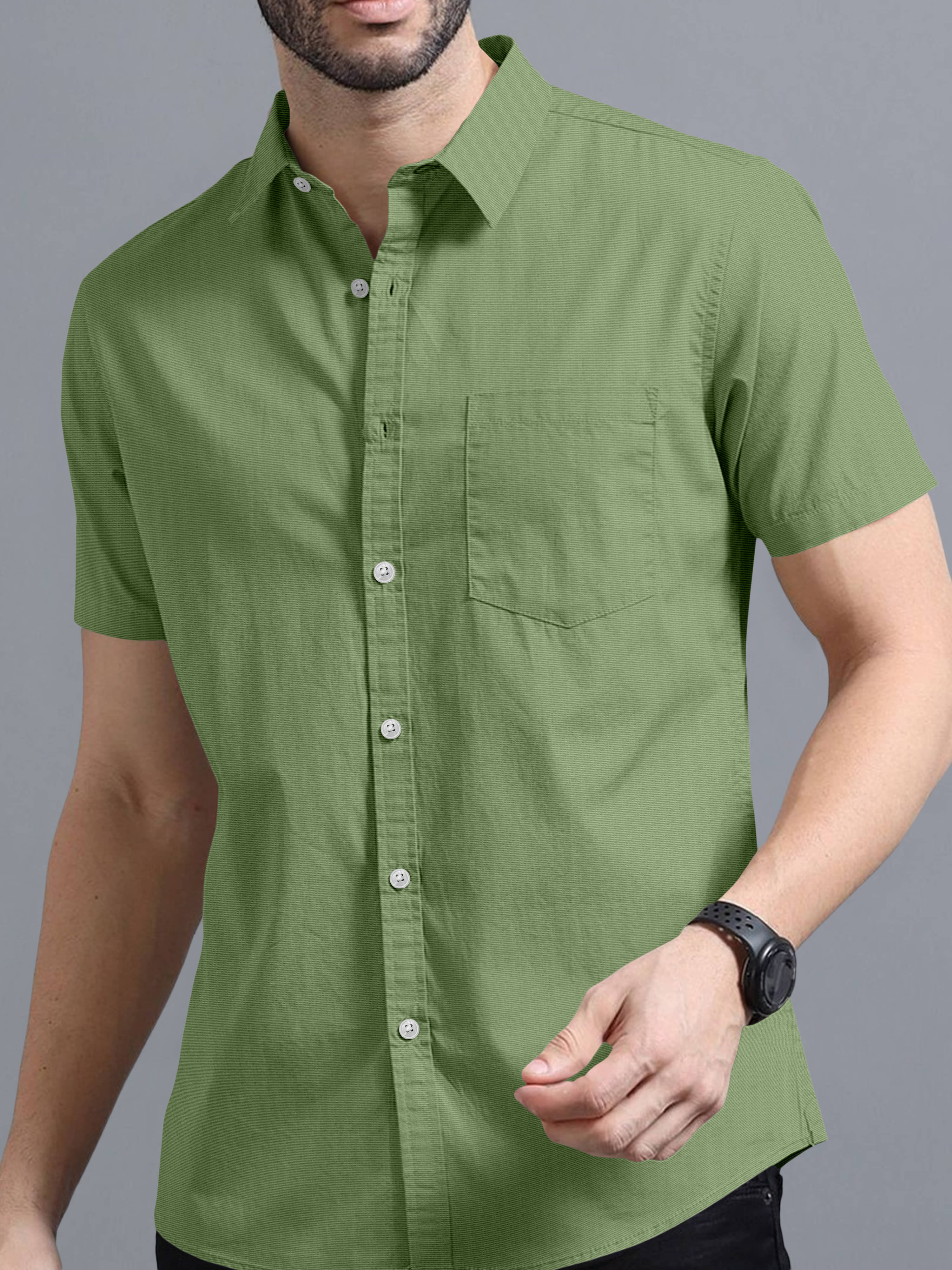 Ethnic Trendz Cotton Blend Regular Fit Solids Half Sleeves Men's Casual Shirt - Maroon ( Pack of 1 )