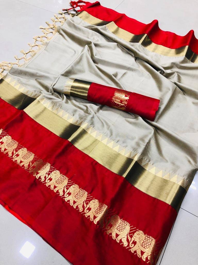     			FAB SILK Cotton Silk Woven Saree With Unstitched Blouse Piece ( Multicolor 2 )