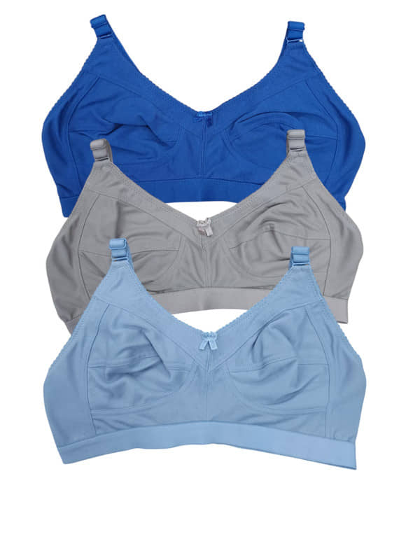 Funahme Pack of 3 Cotton Non Padded T-Shirt Bra For Women ( Multicolor15 )