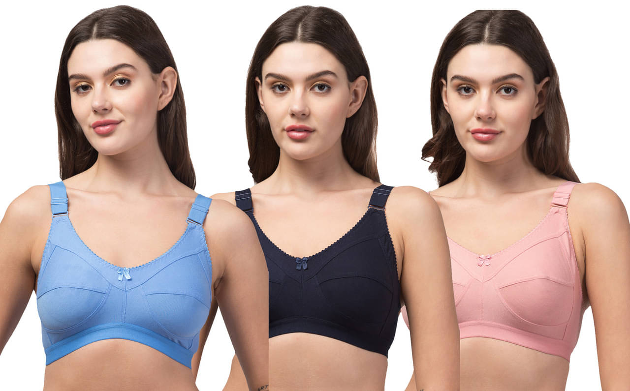     			Funahme Pack of 3 Cotton Non Padded T-Shirt Bra For Women ( Multicolor15 )