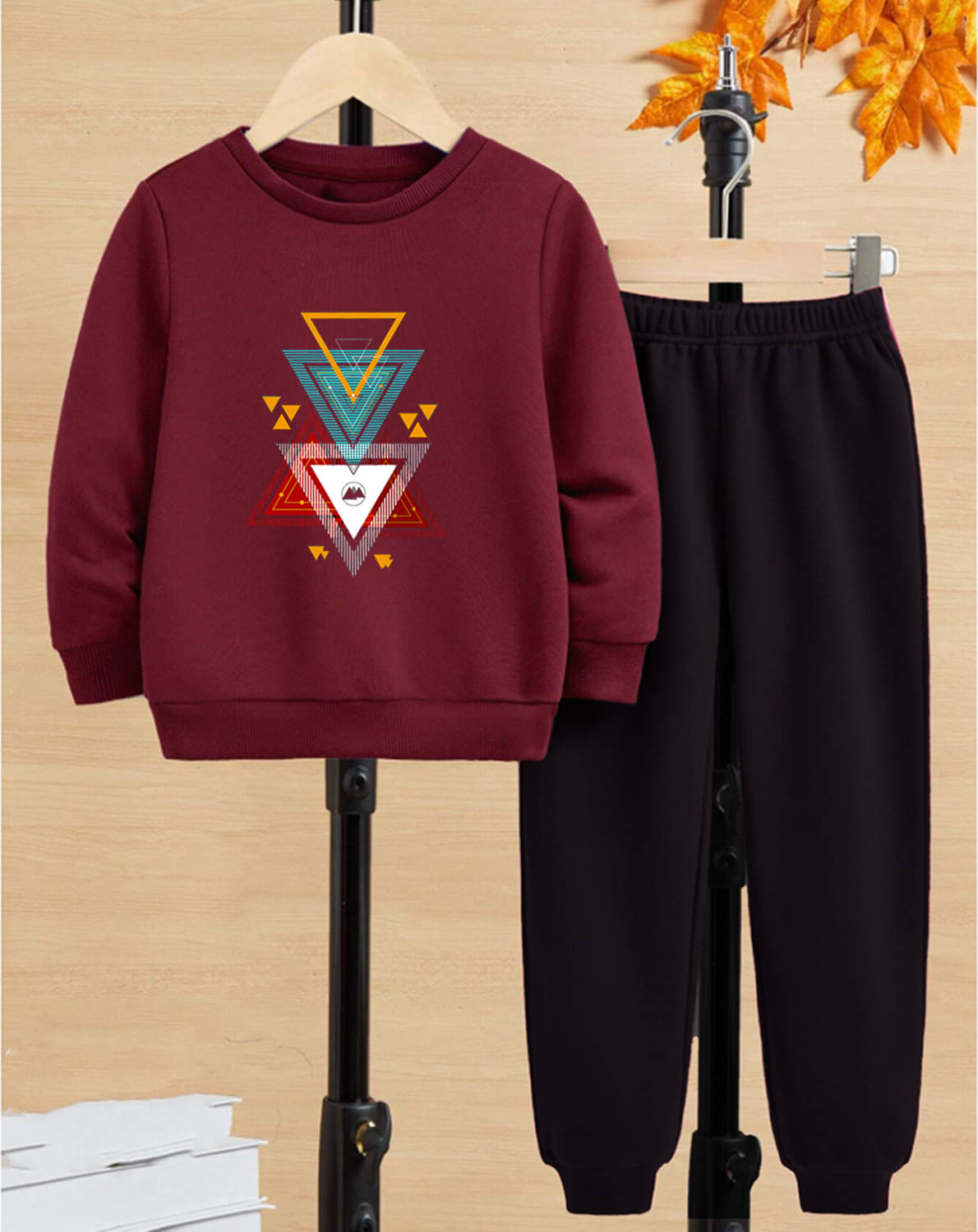     			GOFOKO Pack of 1 Boys Cotton T-Shirt & Pants Set ( Maroon )