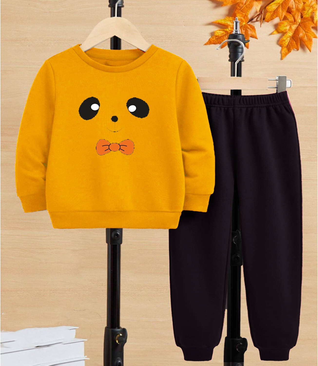     			GOFOKO Pack of 1 Boys Cotton T-Shirt & Pants Set ( Mustard )