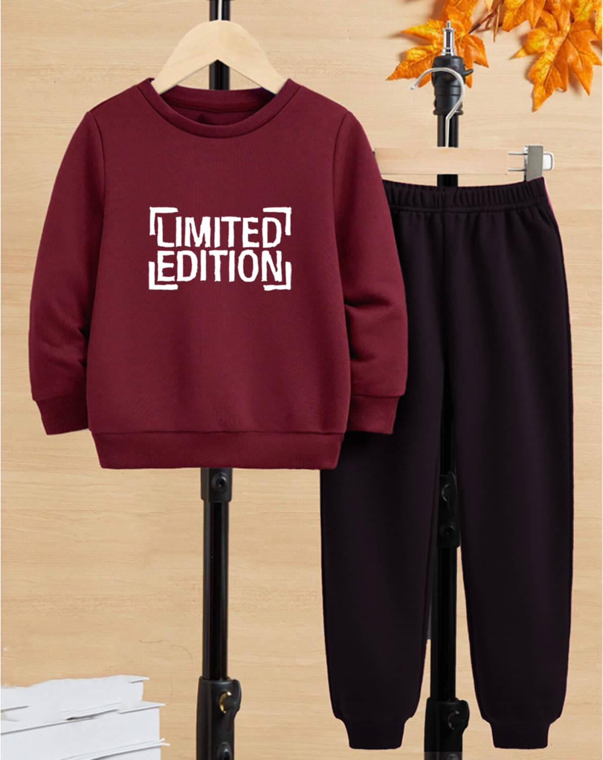     			GOFOKO Pack of 1 Boys Cotton T-Shirt & Pants Set ( Maroon )