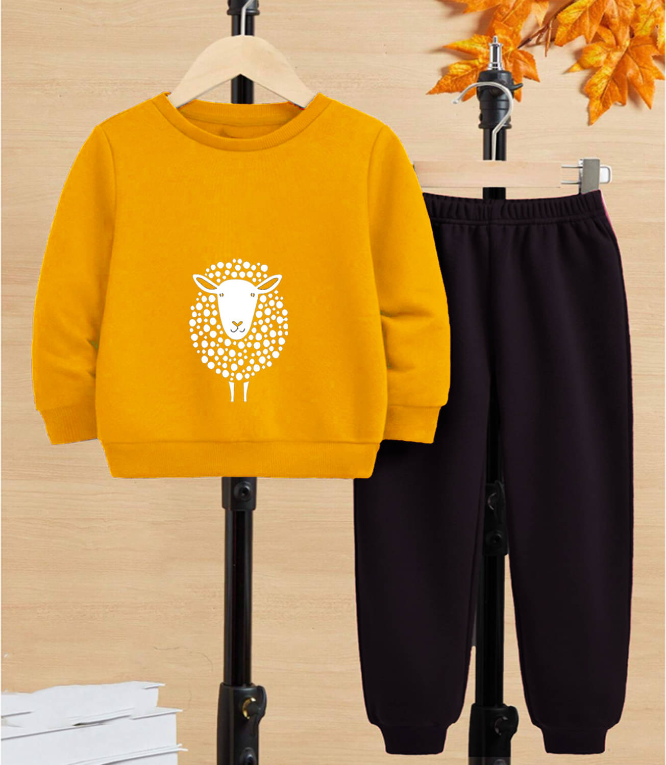     			GOFOKO Pack of 1 Boys Cotton T-Shirt & Pants Set ( Mustard )