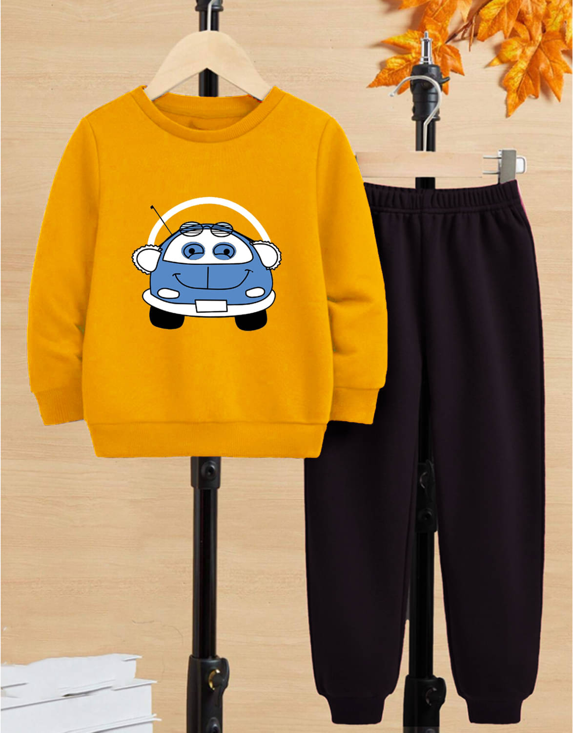     			GOFOKO Pack of 1 Boys Cotton T-Shirt & Pants Set ( Mustard )