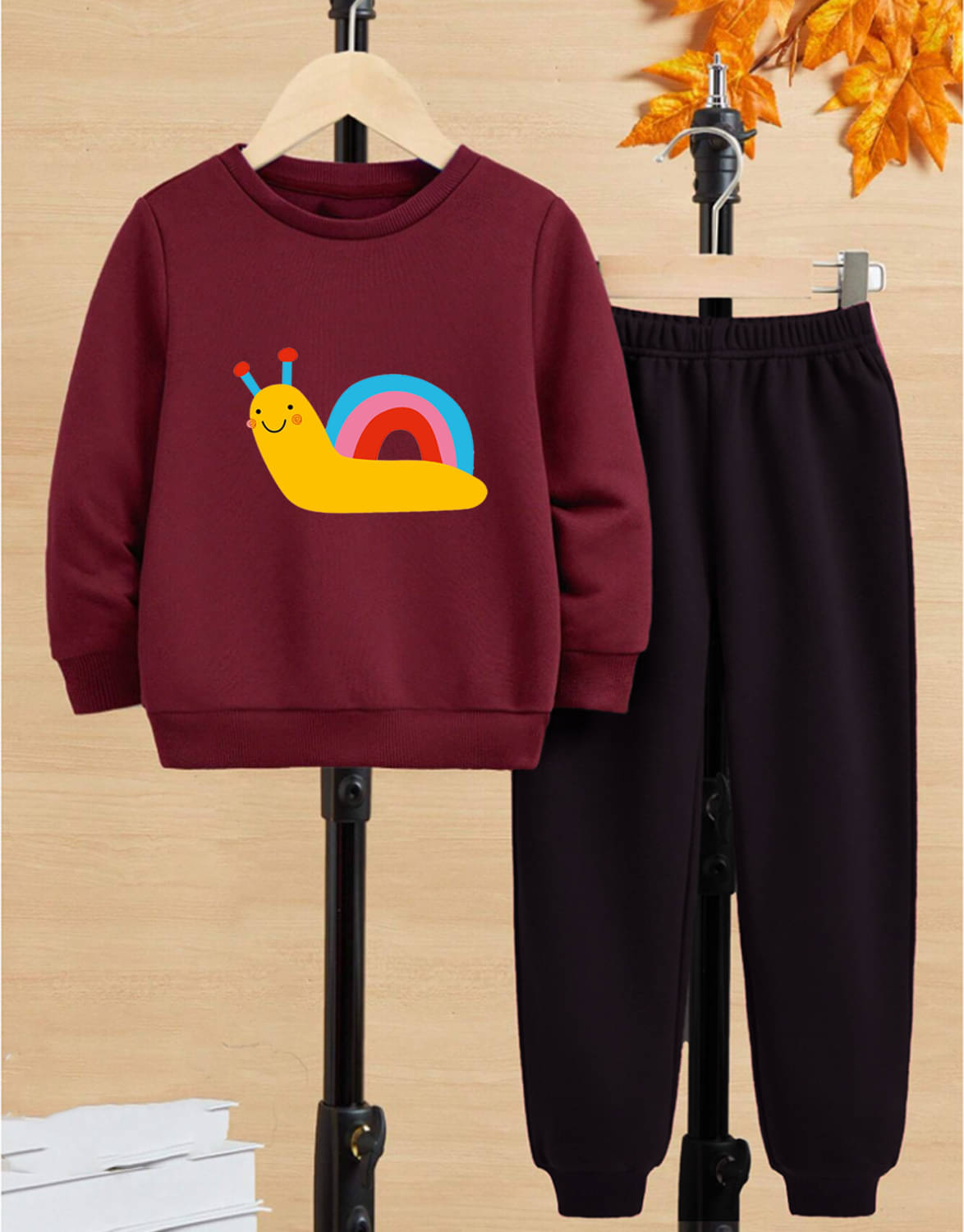     			GOFOKO Pack of 1 Boys Cotton T-Shirt & Pants Set ( Maroon )