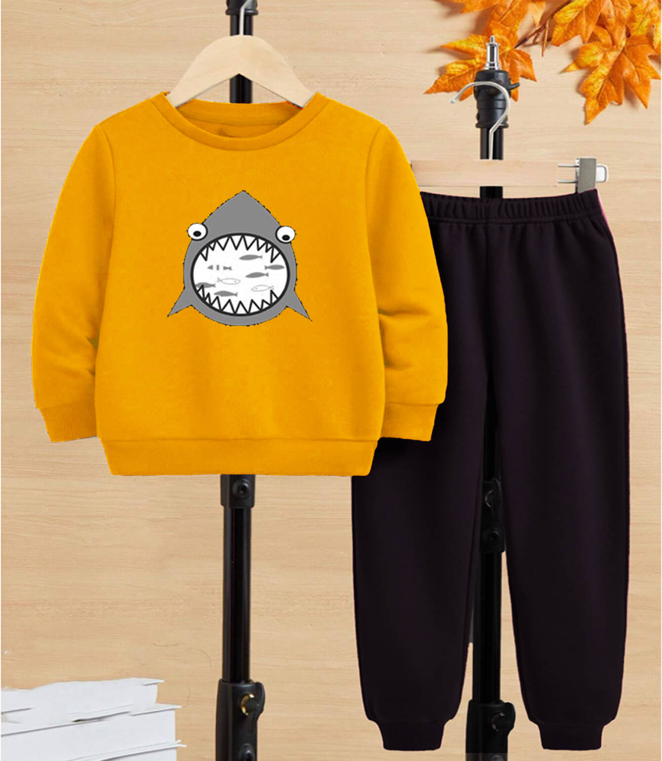     			GOFOKO Pack of 1 Boys Cotton T-Shirt & Pants Set ( Mustard )