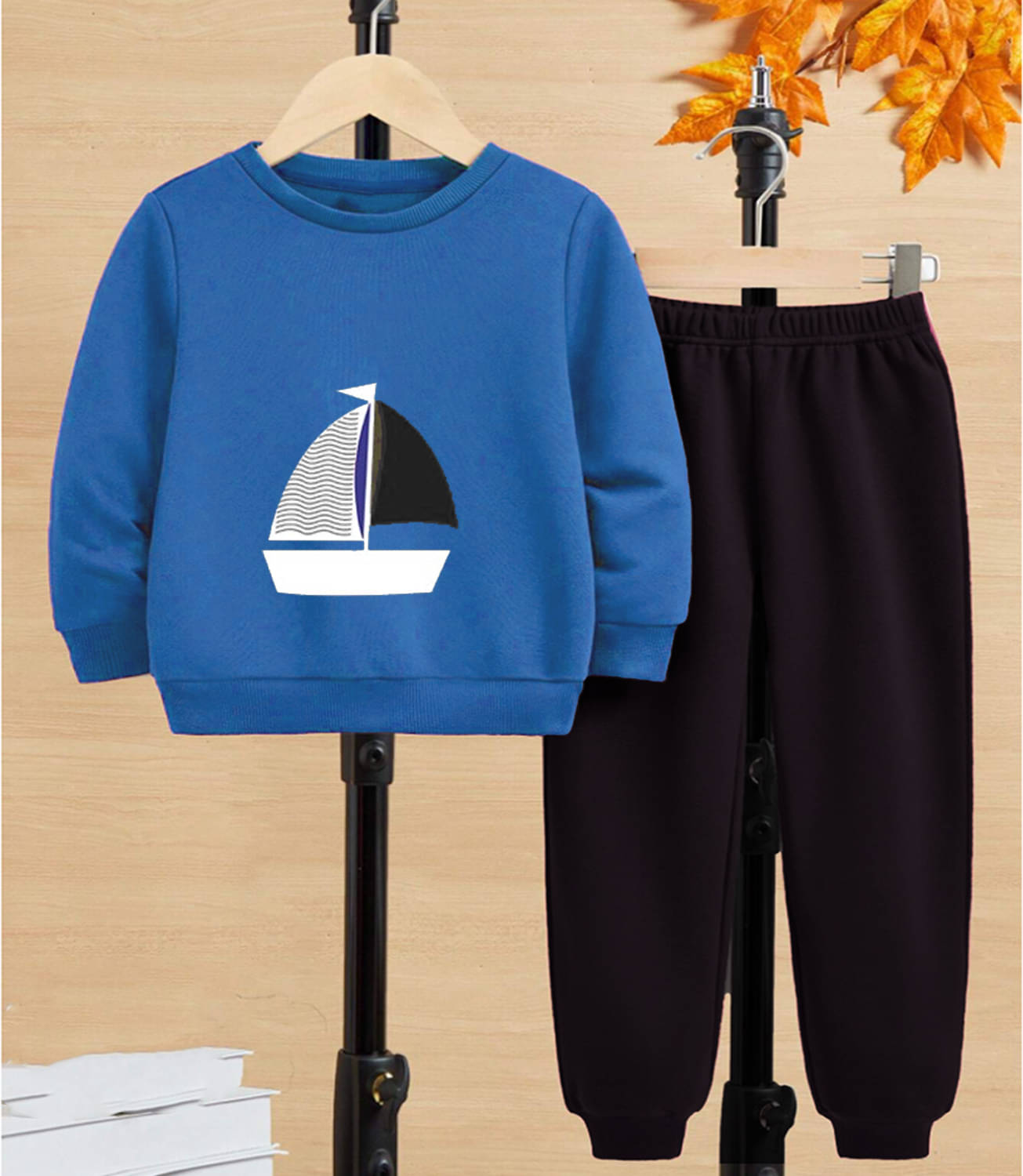     			GOFOKO Pack of 1 Boys Cotton T-Shirt & Pants Set ( Blue )