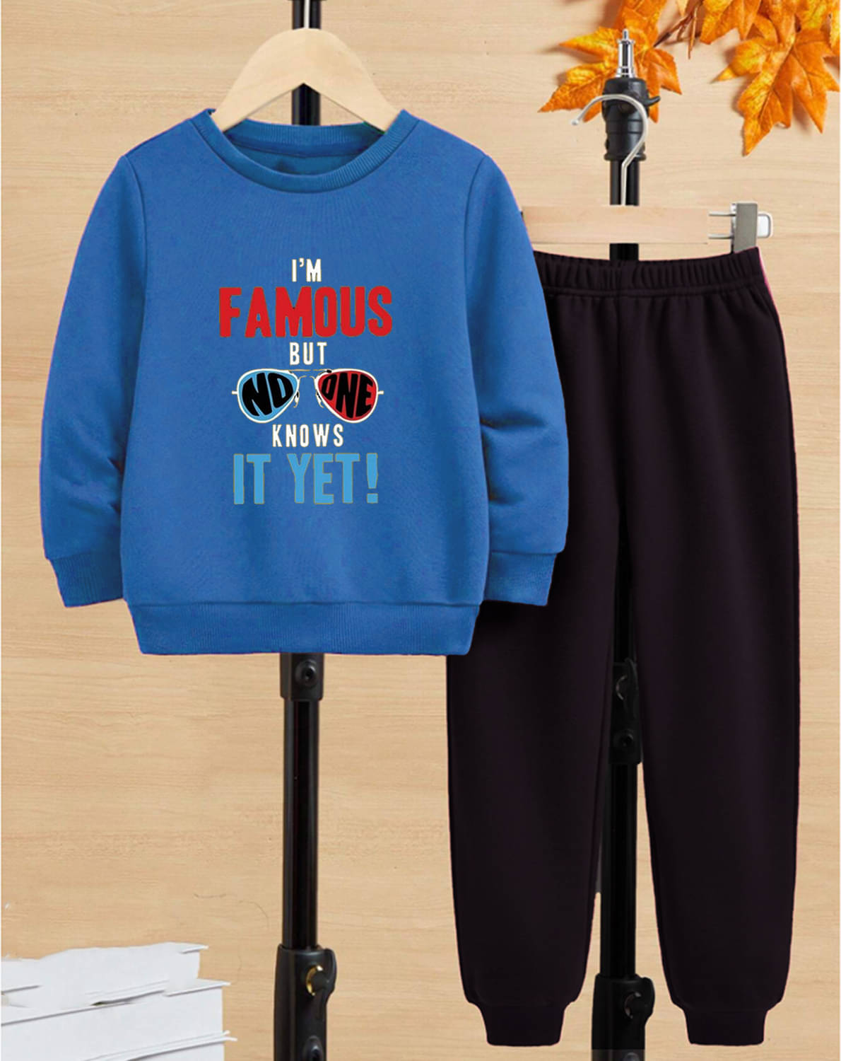     			GOFOKO Pack of 1 Boys Cotton T-Shirt & Pants Set ( Blue )