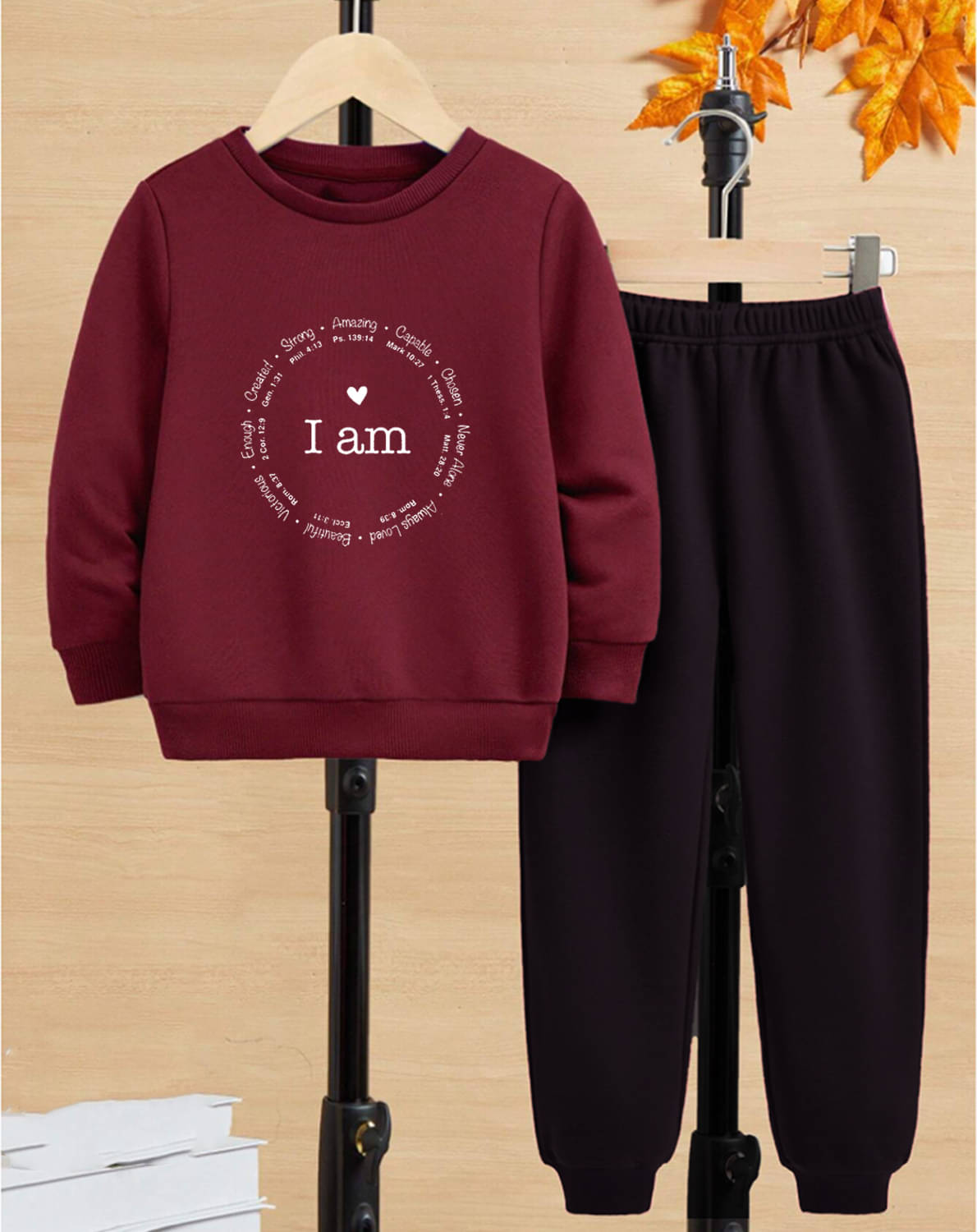     			GOFOKO Pack of 1 Boys Cotton T-Shirt & Pants Set ( Maroon )