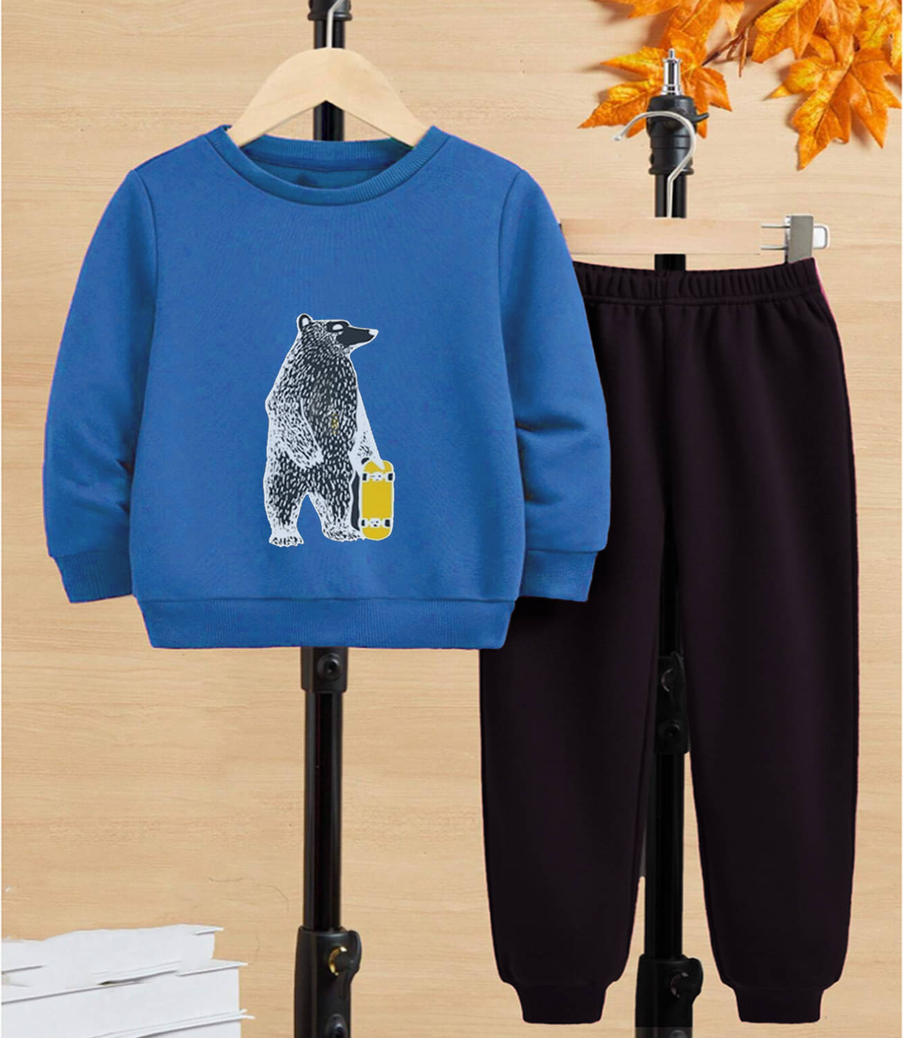     			GOFOKO Pack of 1 Boys Cotton T-Shirt & Pants Set ( Blue )