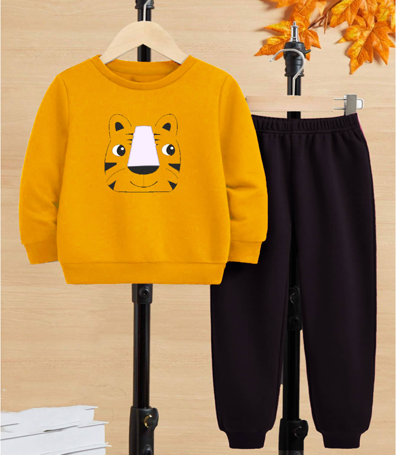     			GOFOKO Pack of 1 Boys Cotton T-Shirt & Pants Set ( Mustard )