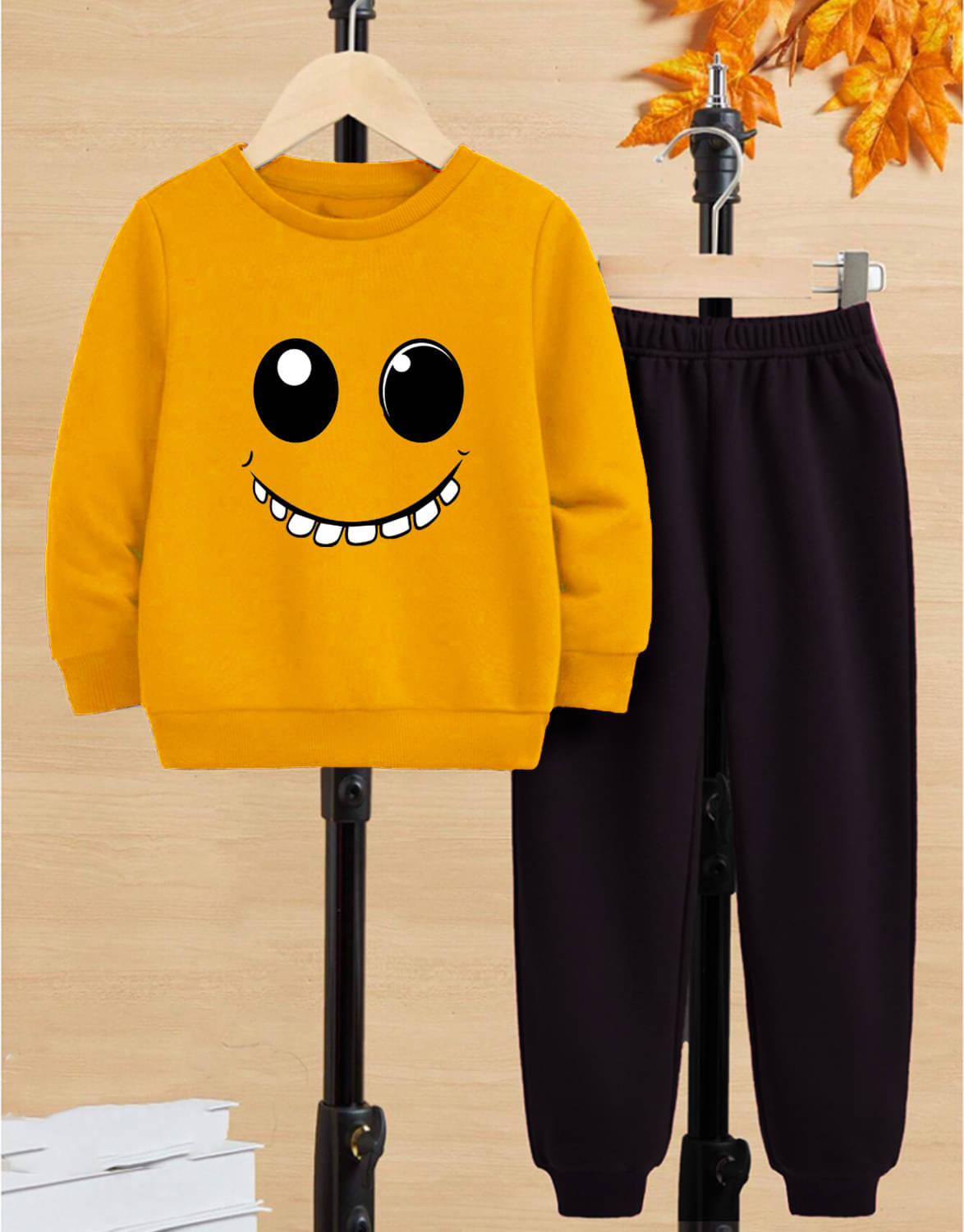     			GOFOKO Pack of 1 Boys Cotton T-Shirt & Pants Set ( Mustard )