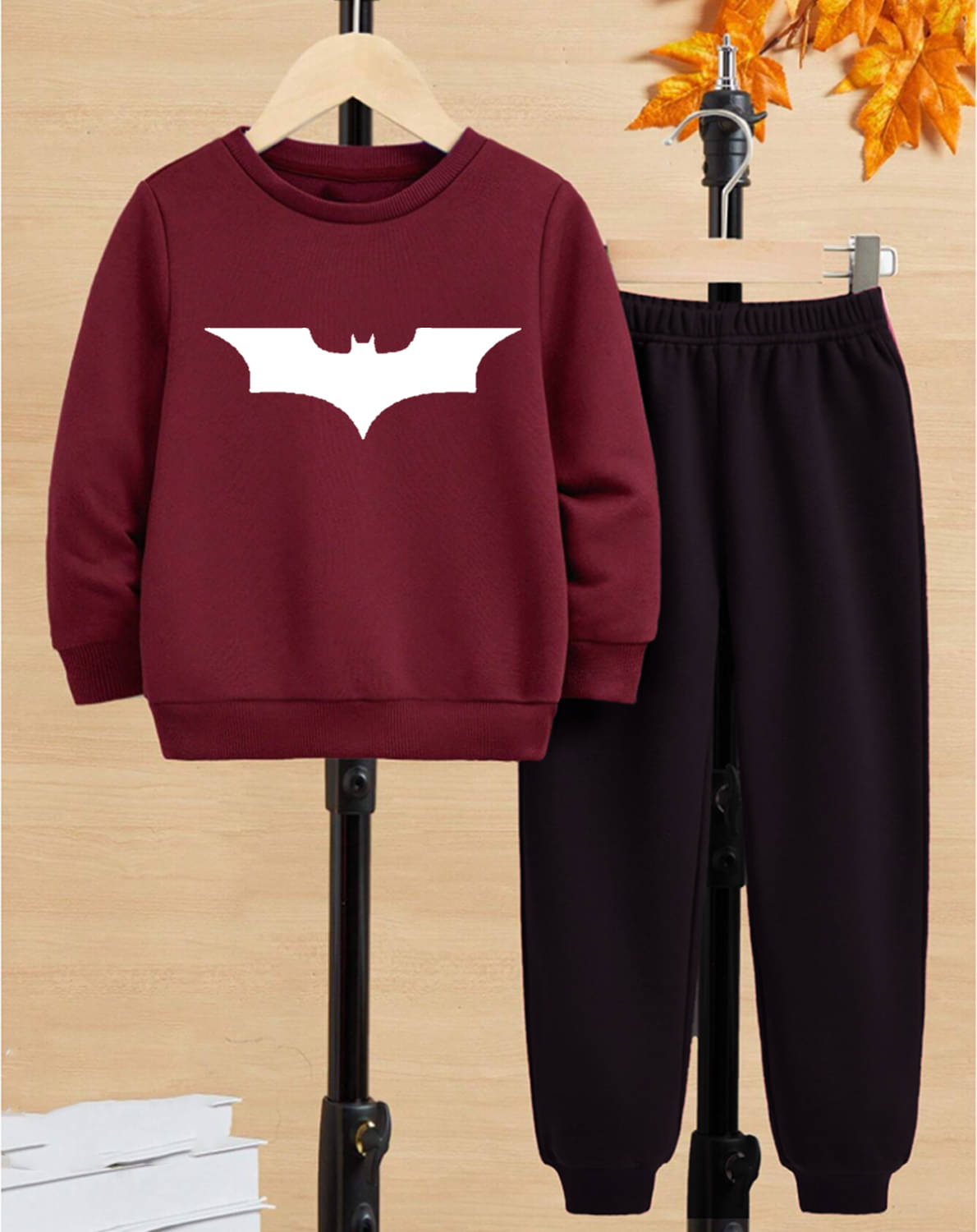     			GOFOKO Pack of 1 Boys Cotton T-Shirt & Pants Set ( Maroon )