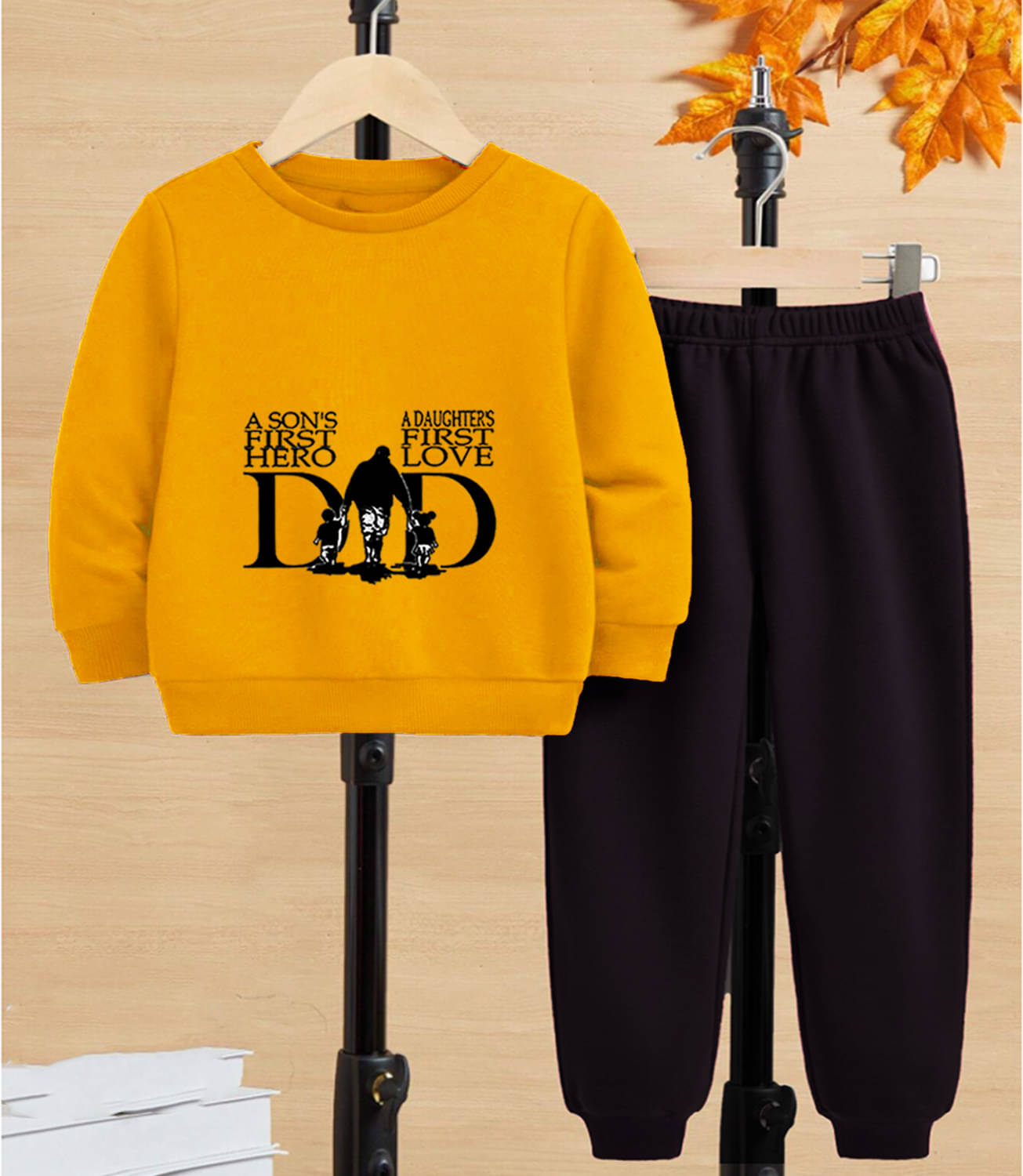     			GOFOKO Pack of 1 Boys Cotton T-Shirt & Pants Set ( Mustard )