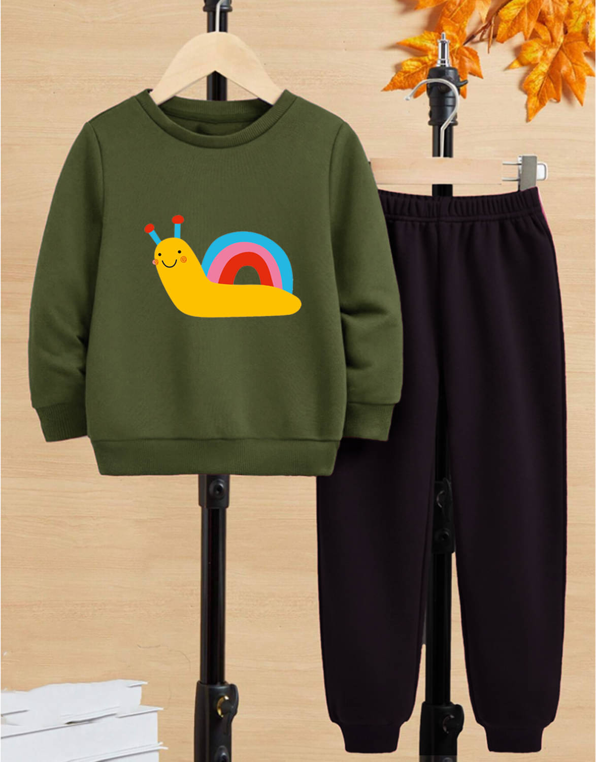     			GOFOKO Pack of 1 Boys Cotton T-Shirt & Pants Set ( Olive )