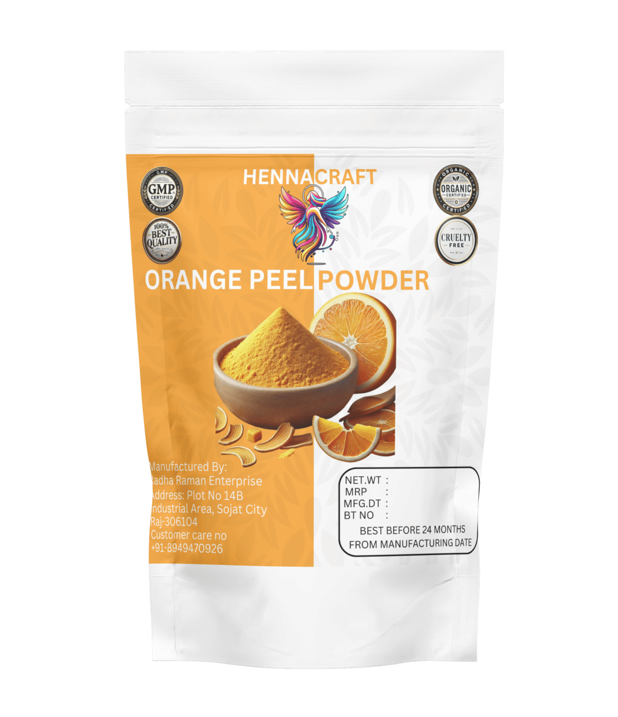     			Henna craft Orange Peel Powder  hair and face Deep Conditioner 100 g