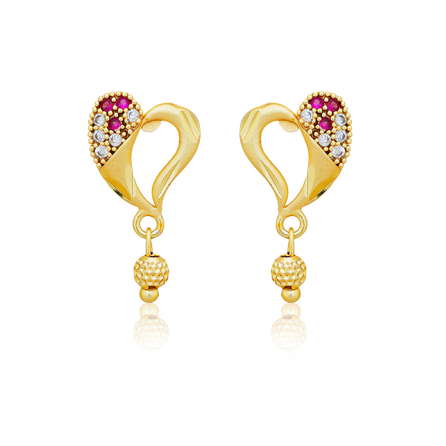     			LUV FASHION Golden Stud Earrings ( Pack of 1 )
