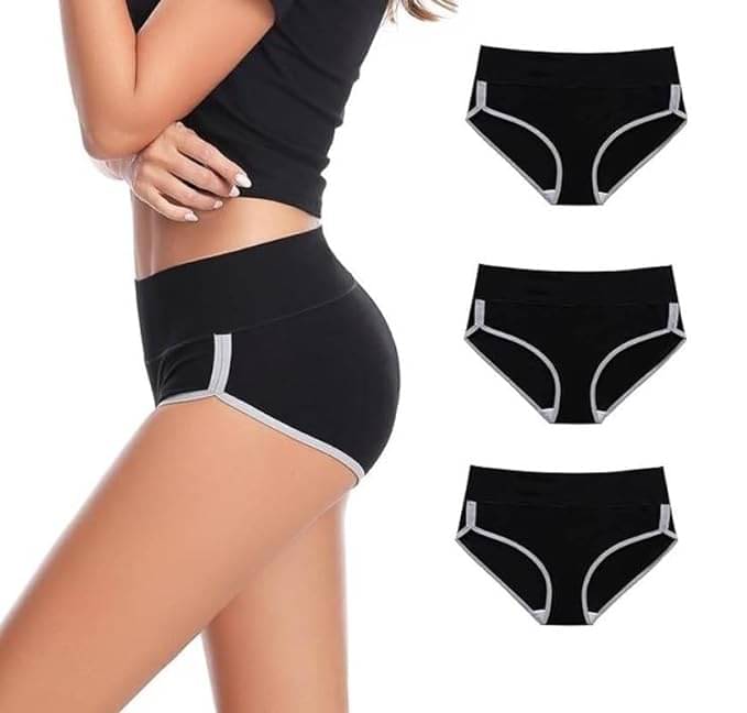     			Louis Craft Pack of 3 Cotton Lycra Hipster For Women ( Black )