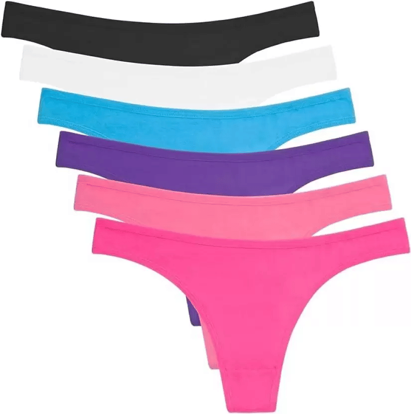     			Louis Craft Pack of 6 Cotton Lycra Thongs For Women ( Multi Color )