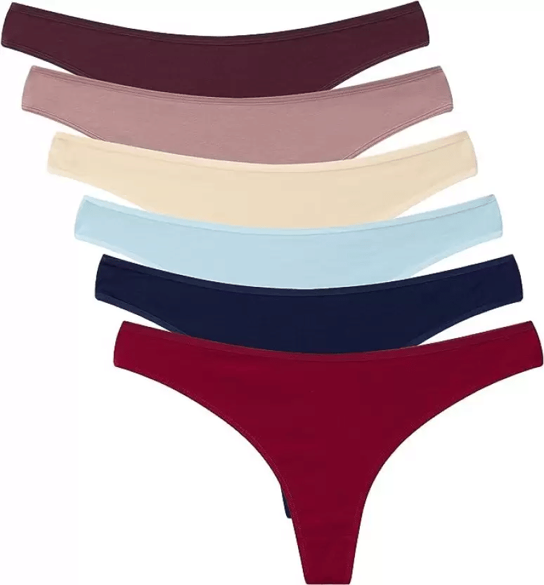     			Louis Craft Pack of 6 Cotton Lycra Thongs For Women ( Multicolor2 )