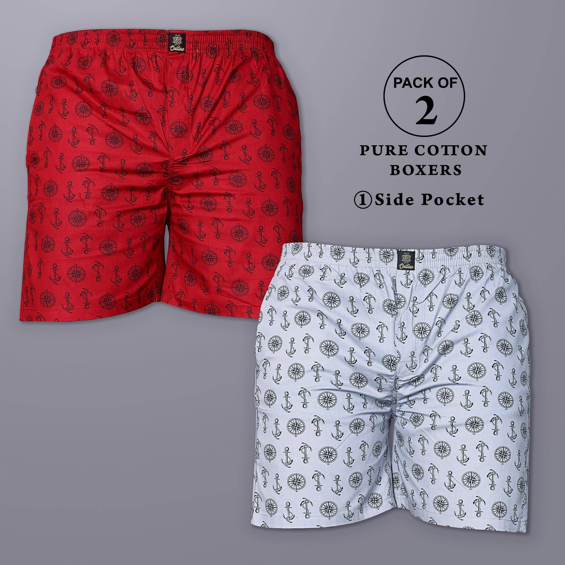 octa apparel Pack of 2 Cotton Boxers For Men's ( Multicolor ) octa apparel Pack of 2 Cotton Boxers For Men's ( Multicolor )