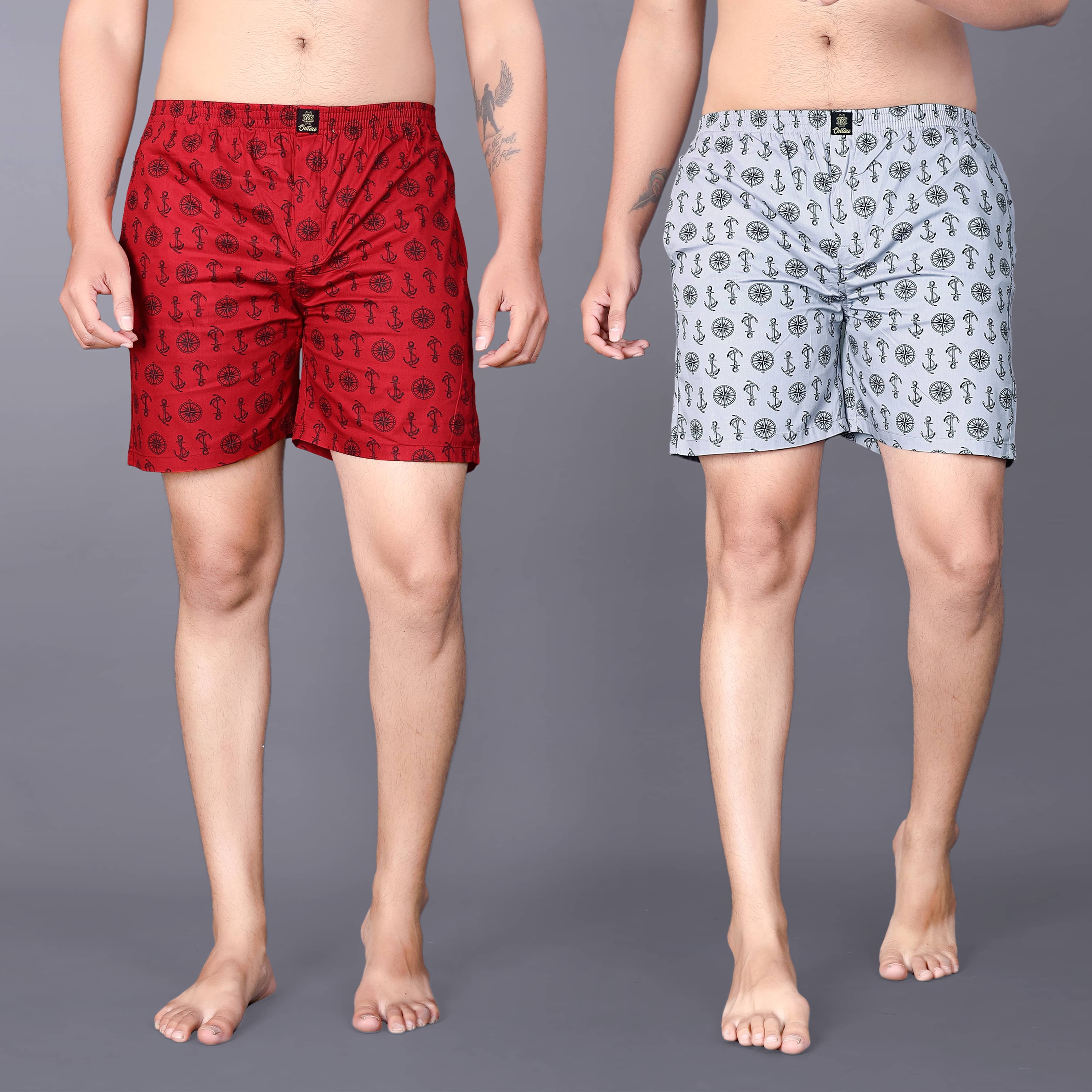 octa apparel Pack of 3 Cotton Boxers For Men's ( Multicolor )