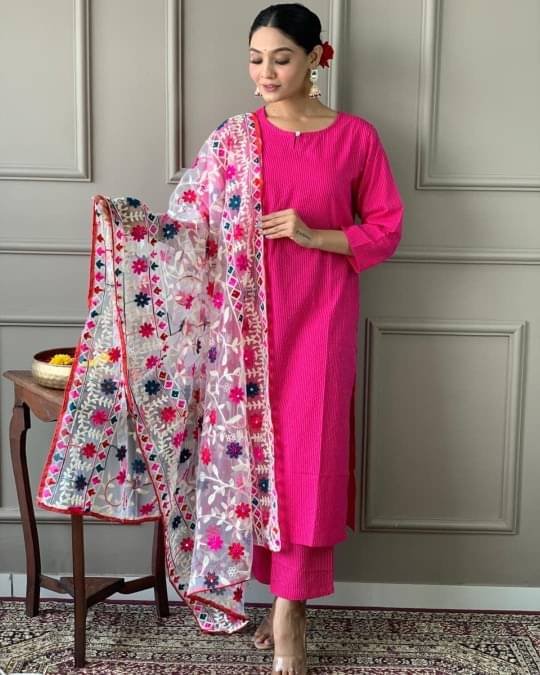 OMICRON FAB Chanderi Solid Kurti With Pants Women's Stitched Salwar Suit - Pink ( Pack of 1 ) OMICRON FAB Chanderi Solid Kurti With Pants Women's Stitched Salwar Suit - Pink ( Pack of 1 )