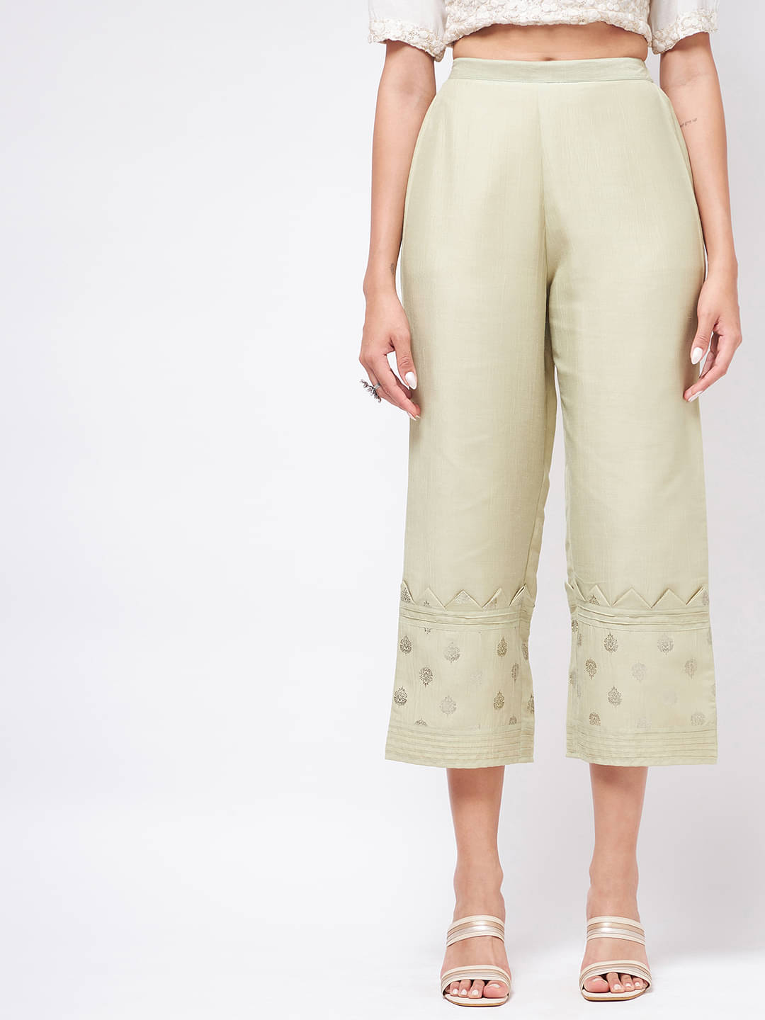     			Pannkh - Mint Green Polyester Women's Palazzo ( Pack of 1 )