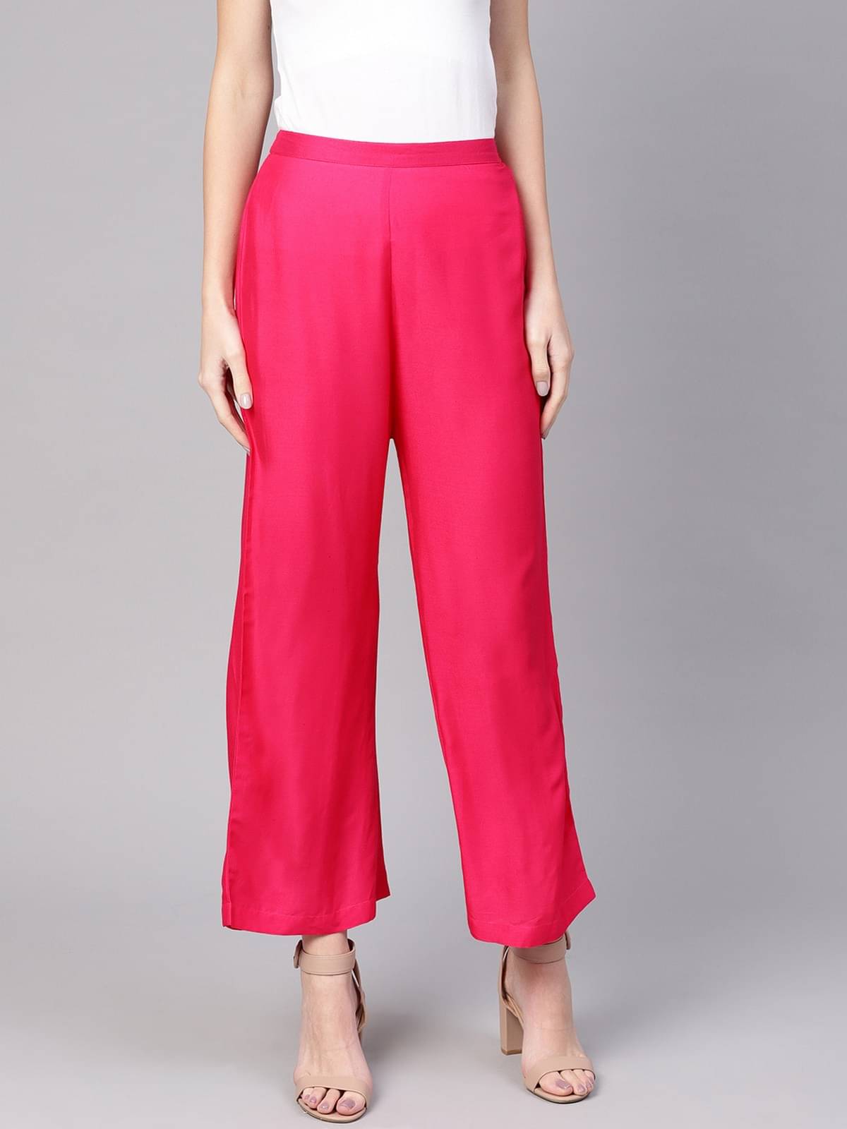 Pannkh - Pink Rayon Women's Palazzo ( Pack of 1 ) Pannkh - Pink Rayon Women's Palazzo ( Pack of 1 )